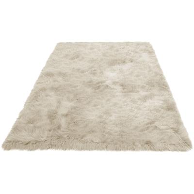 Hochflor-Teppich MY HOME "Valeria, Fellteppich, kuschelig, flauschig" Gr. 4, beige (sand), B:160cm H:60mm L:230cm, Kunstfaser, Teppiche, Kunstfell, weiche Teppiche, Wohnzimmer, Schlafzimmer, Esszimmer Image