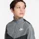 Trainingsanzug NIKE SPORTSWEAR "BIG KIDS' TRACKSUIT" Gr. S (128/134), grau (smoke grey, anthracite, white) Kinder Sportanzüge