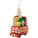 4.5" Merry Christmas Double Decker Tour Bus Glass Ornament