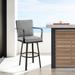 Don Outdoor Swivel Patio Bar or Counter Stool in Aluminum with Cushions - N/A