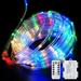 Battery Operated Rope Lights 23 Ft 50 LED Rope Lights Outdoor Waterproof 8 Modes Camping String Lights with Remote & Timer for Party Garden Walkway Patio Decorations (Multicolor)