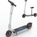 Caroma Electric Scooter 500W Motor 10 Foldable Commuter Portable E-scooter Up to 20MPH / 25 Miles Max Load 265 lbs escooter LED Display ebike razor scooter - Silver