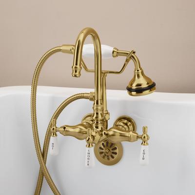 Randolph Morris Tub Wall Mount High Spout Clawfoot Tub Faucet W/ Handshower RM402BB