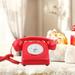 Guestbook wedding guestbook telephone Party Retro Style Phone push button rotary dial Vintage style Corded Phone home decor desk Telephone Antique Old Fashioned Classic Red