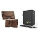 Holster and Wall Charger Bundle for Samsung Galaxy XCover6 Pro: Nylon PU Leather Hybrid Belt Pouch Case (Brown) and 45W Power Adapter Adapter with 2 Port PD USB-C and USB-A (Foldable Plug)