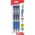 Pentel EnerGel Deluxe RTX Gel Ink Pens 0.7 Millimeter Metal Tip Blue Ink 3-Pack (BL77BP3C)