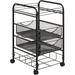 Products 5215BL Mesh Open File Cart With 2 Storage Drawers Black