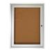 Pemberly Row Wood 24 x 18 1 Door Enclosed Bulletin Board in Natural