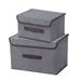 Folding Fabric Storage Boxes Gray Foldable Storage Bin Collapsible Clothes Organizer with Lid Storage Box