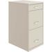 Pemberly Row 18 3-Drawer Metal File Cabinet with Pencil Drawer in Off White