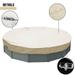 Sunshades Depot 20 Ft Beige Waterproof Round Pool Cover Above Ground Pool Winter Covers Wire Rope Hemmed All Edges for Above Ground Swimming Pools Trampoline Cover (20 Beige Waterproof)