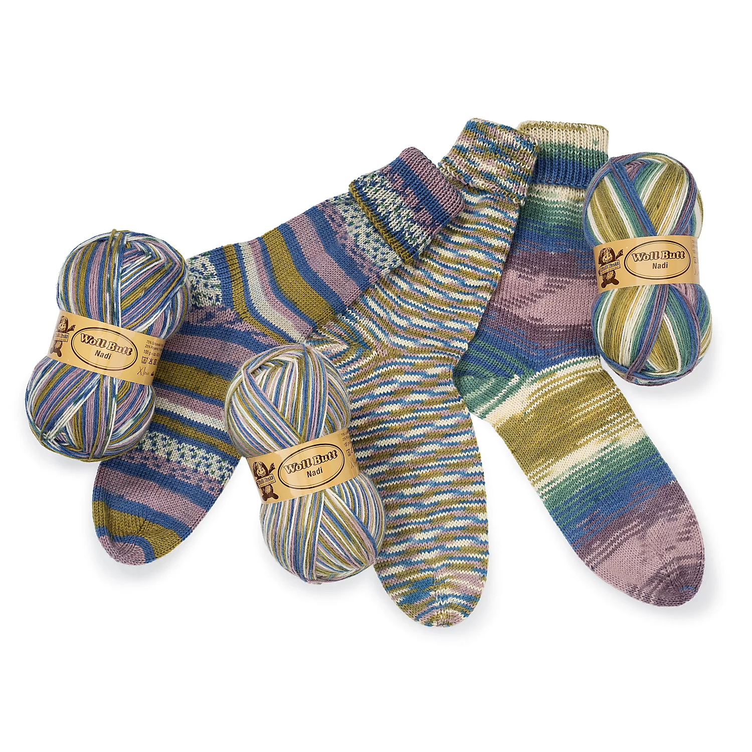 Lot laine à chaussettes Woll Butt "Nadi", 300 g