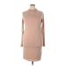 Forever 21 Casual Dress - Sheath Mock Long sleeves: Tan Color Block Dresses - Women's Size 2X