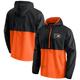 Men's Fanatics Branded Black/Orange Philadelphia Flyers Thrill Seeker Anorak Half-Zip Jacket