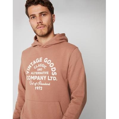 Threadbare Men's Taupe Vintage Graphic Hoodie