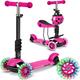 Ricokids 3-in-1-Laufroller für Kinder – Roller DREI Rollen - Kinderroller 3 Räder – Kinderroller ab 3 Jahre – Kleinkindroller – 27,5 x 55,5 x 78,5 cm - Farbe: Rosa