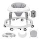 Uuoeebb Baby Walker, Foldable Multi-Function Anti-Rollover Walker with Brake Design, 7 Level Height Adjustable, Baby Walkers for Boys from 6 Months Suitable for All Terrains (Gray)