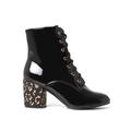 Joe Browns Damen Leopard Shimmer Patent Heeled Ankle Boots Stiefelette, Black Multi, 43 EU Weit