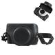 PULUZ Digital Camera Case for Sony ZV-1/ZV-1F/ZV-1M2 Vlog Camera,Full Body Leather Camera Bag with Sony Zv1 Case Shoulder Strap-Travel Protective Carrying Storage Bag (Black)