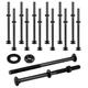 Zonon Carriage Bolt Kit Galvanized Carriage Bolt Set Includes Rust Resistance Bolts Washers and Nuts for Fastening Accessories (12 Sets,Black,1/2 x 8 Inch)