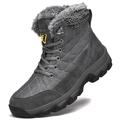 NANXIN&LOVE Men's Snow Boots Warm Faux Fur Winter Boot Lace Up Casual Outdoor Hiking Boots Fashion Comfort, Grey-c, 9 UK
