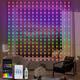 Smart Curtain Lights RGB 5050 Built in Chip, 19 Color Changing Fairy Rainbow Curtain Lights Remote & APP Control 144 LED Outdoor Curtain Lights Waterproof for Backdrop Patio Bedroom Decor (8Ft x 6Ft)