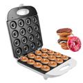 FAcoLL 1400W Mini Donut Maker, Non-Stick Coated Donut Baking Machine, Household Donut Snack Machine with 16 Holes, Double-Sided Heating, for Maker Nuts or Vegan Donuts