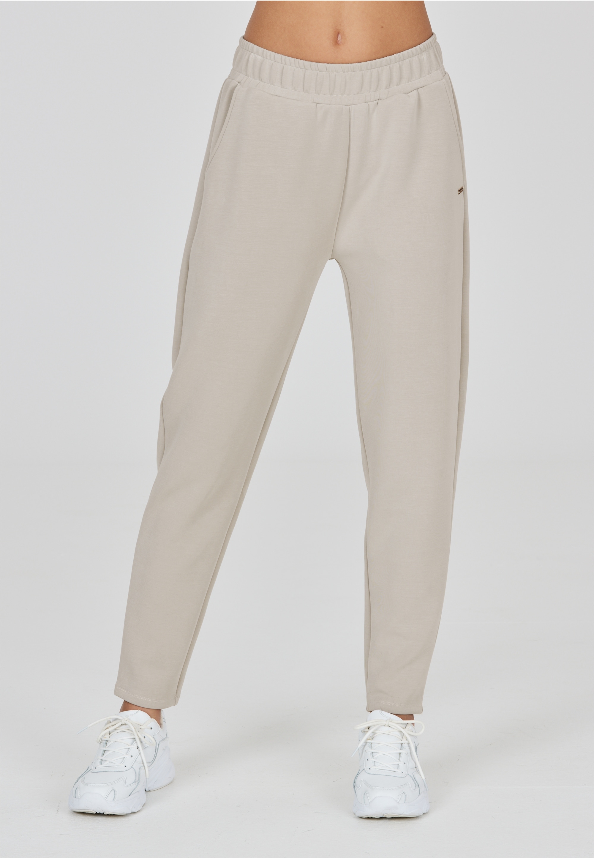 Sweathose ATHLECIA "Jillnana", Damen, Gr. 44, EURO-Größen, beige, 51% Polyester, 44% Modal, 5% Elasthan, unifarben, lang, Hosen Sweathose, mit recyceltem Polyester
