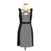 ILE New York Casual Dress - Sheath V Neck Sleeveless: Black Print Dresses - Women's Size 8