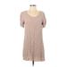 Wilfred Free Casual Dress - Mini Scoop Neck Short sleeves: Tan Print Dresses - Women's Size Small