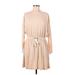 Topshop Casual Dress - Mini Crew Neck 3/4 sleeves: Tan Print Dresses - Women's Size 6