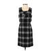 Ann Taylor LOFT Casual Dress - Sheath Scoop Neck Sleeveless: Gray Print Dresses - Women's Size 00 Petite