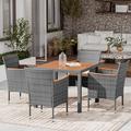 Lark Manor™ Maltby Square 4 - Person 35.43" Long Outdoor Dining Set Wood in Gray | 35.43 W x 35.43 D in | Wayfair 68486E8240AF4C8EBA02CF77718D402C