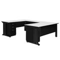 Inbox Zero Fusion U Shaped Desk w/ Double Pedestal Drawer Unit Wood/Metal in Black | 29 H x 72 W in | Wayfair 9952777CD6404F9B8FDD1629CD3B5137