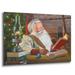 The Holiday Aisle® Santa Making A List' By David Lindsley, Acrylic Glass Wall Art Plastic/Acrylic in White | 24 H x 36 W x 0.2 D in | Wayfair