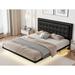 Red Barrel Studio® Queen Standard Bed Wood & /Upholstered/Faux leather in Black | 41 H x 62.16 W x 82.26 D in | Wayfair