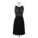 db established 1962 Casual Dress - A-Line Scoop Neck Sleeveless: Black Solid Dresses - Women's Size 6