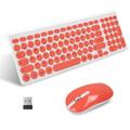 LeadsaiL, kabelloses Tastatur-Maus-Set, ergonomische Maus und Tastatur, kabellose PC-Tastatur und Maus, deutsches QWERTZ-Layout, leise Tastatur- und Maustasten, MacOS PC, Laptop, Rosa