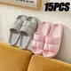 15PCS Women's Soft Bottom Cloud Slippers Summer EVA Anti-slip Slippers Couple Slippers Indoor