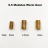 1PC 0.5 Modulus 6mm Metal Brass Worm Gear Copper Transimission Gear 2mm 2.3mm 3mm Motor Shaft Axis