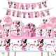 Minnie Disposable Decorations Sets of Napkins Plates for Birthday Baby Shower Farewell Dinning