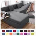 Solid color Sofa Covers 1/2/3/4 Seats Elastic Solid Couch Cover L Shaped Sofa Cover Protector Bench