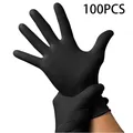 10/100 Pack Disposable Black Nitrile Gloves For Household Cleaning Work Safety Tools Gardening