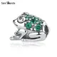 New Authentic 925 Sterling Silver Charm Bead Green Frog Crystal Charms Fit Pandora Bracelets