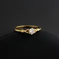 Ever Fade 14K Gold Ring for Women Solitaire 2.0ct Round Cut Zirconia Diamond Wedding Band Bridal