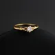 Ever Fade 14K Gold Ring for Women Solitaire 2.0ct Round Cut Zirconia Diamond Wedding Band Bridal
