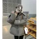 Grey Down Jacket Women Coat Black Hooded Fashion American Streetwear Y2K Style Duck Down Feather