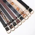 2024 Vintage Snake Leopard Print Belt for Women Black Fashion Waist Leather Belt for Lady Female