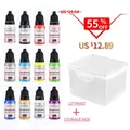 10ML Acrylic Paint Ink Set 12PCS DIY Airbrush Nail Art Inks Airbrush Pigment for Spray Art Nail