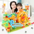 Newest Big Size Turntable Marble Race Run Building Blocks Creative Piano DIY Blocks Plastic Funnel